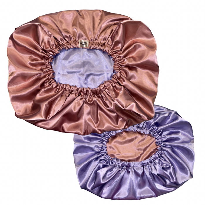 Mauve & Lavender Reversible Pillow Bonnet