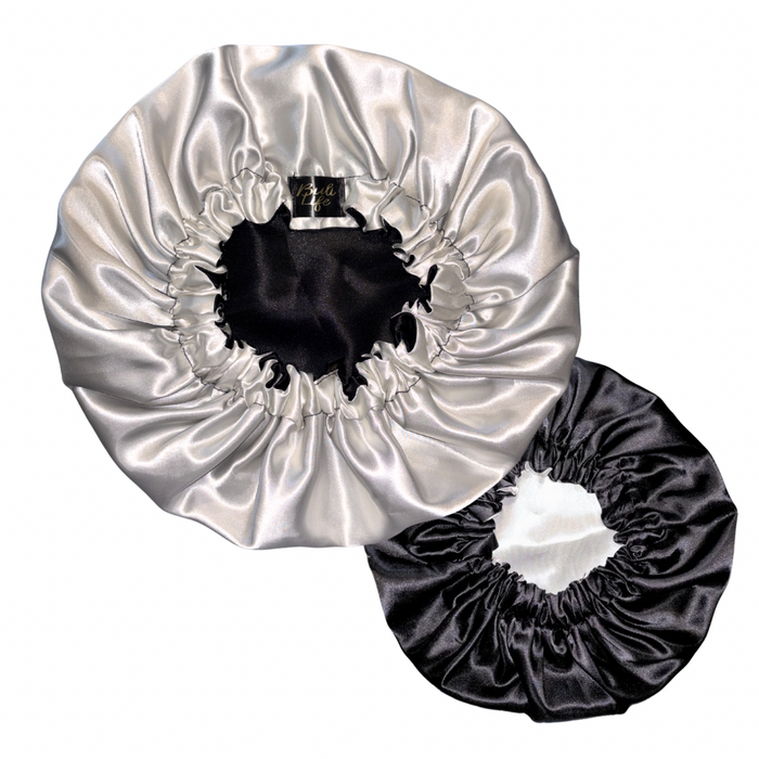 Ivory & Black Reversible Bonnet