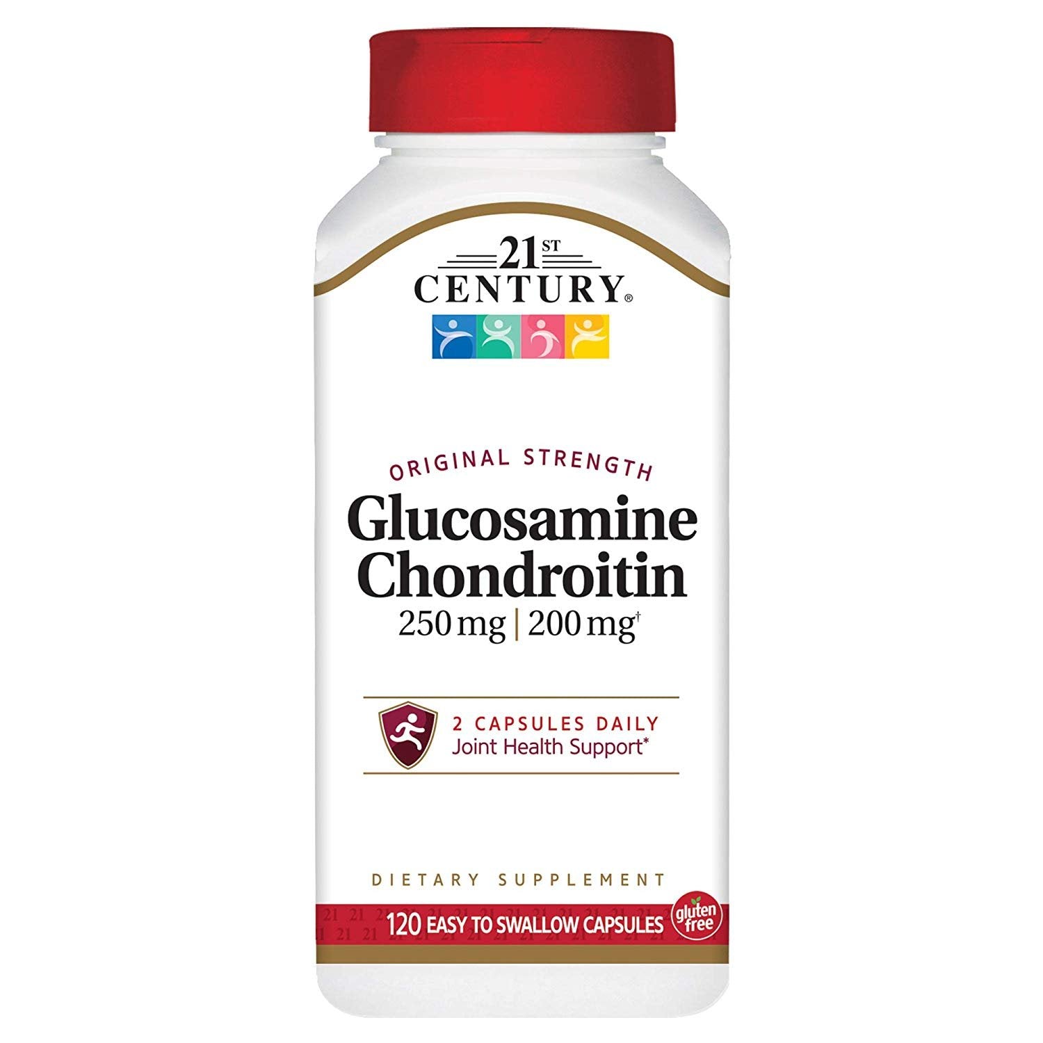 21st Century Glucosamine / Chondroitin, Original Strength, 250 Mg / 200 Mg, 120 Easy To Swallow Capsules