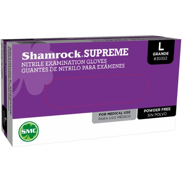 BAZIC Products Blue Nitrile Examination Gloves, Shamrock Powder Free, Small