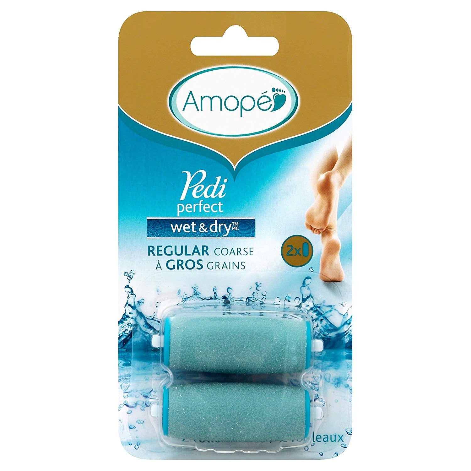 Amope Pedi Perfect Electronic Foot File Wet Dry Refills 2Ct