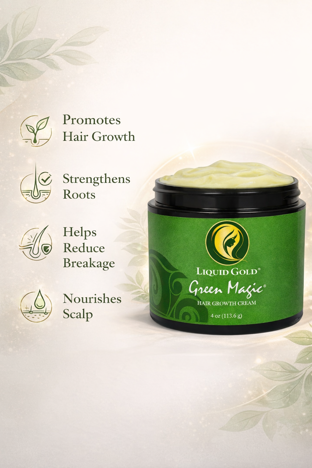 Green Magic Hair Growth Cream – Strengthens, Moisturizes & Supports Growth