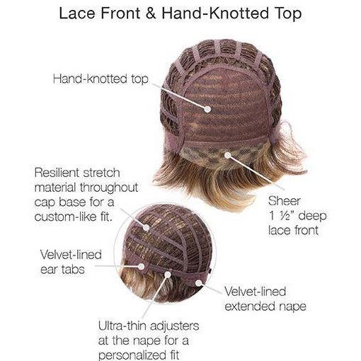Gabor Epic Wig, Sheer Lace Front and Hand-Knotted Top
