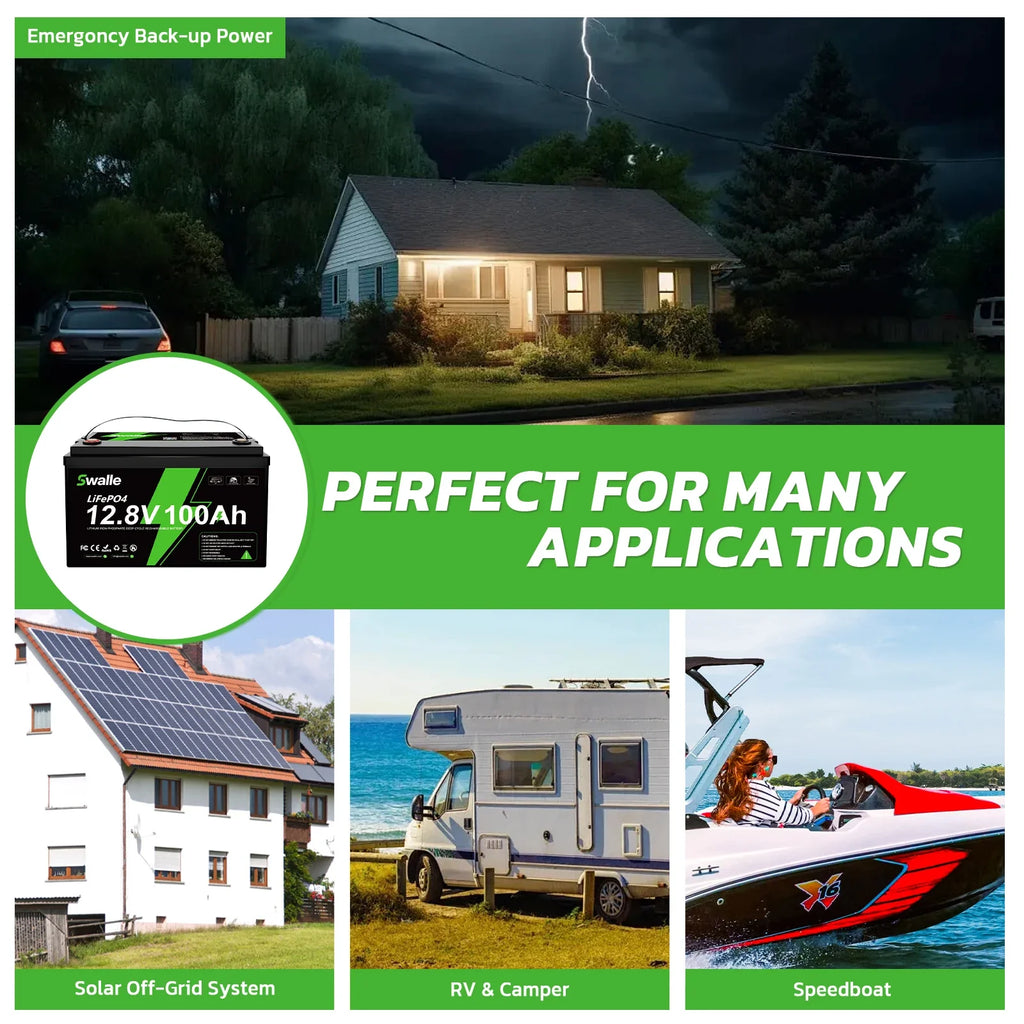 Lifepo4 Battery 12V 100Ah 200Ah 300Ah 100 300 200Ah Deep Cycle 12.8V Solar 24V 12V Lithium Ion Battery Pack With Bms