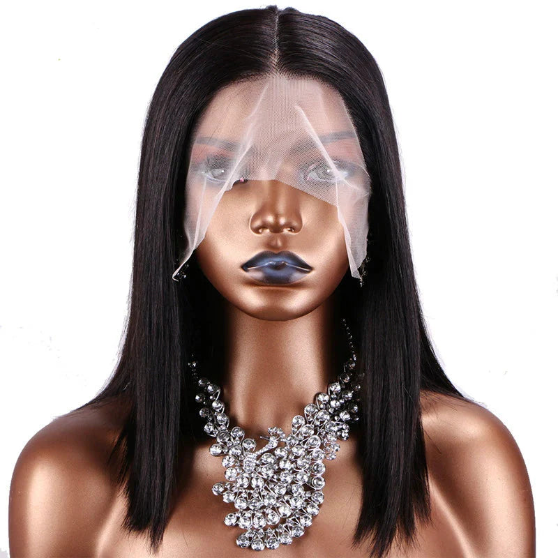 Sweet & Cute Brazilian Straight Bob Wig - Human Hair - Lace Front - Short & Fluffy