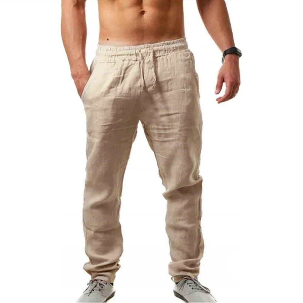 Men's Casual Pants Summer Male Breathable High Quality Trousers Sweatpants Solid Color Fitness Pants Jogging Fitness Streetwear