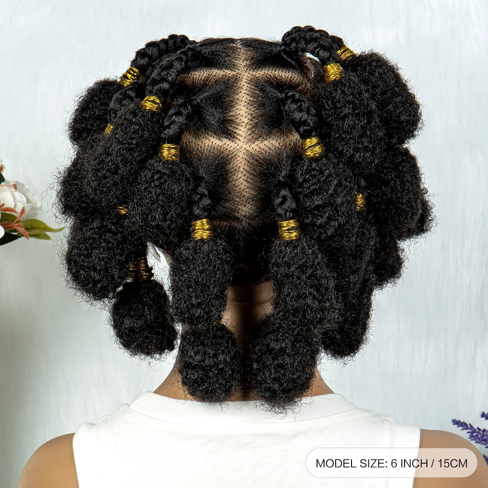 Stunning Burgundy #99J Handmade Bantu Knots Braided Wig - Full Lace, Baby Hair