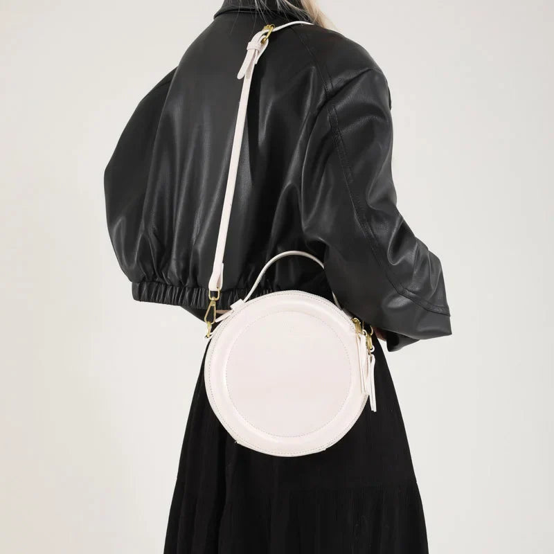 Round Crossbody Bags for Women | High Quality PU Leather Designer Shoulder Bag & Female Clutch Purse (Solid, Soft)