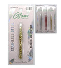 BEAUT GLAM TREAT STAIN STEEL TWEEZER GLIT - STRAIGHT TIP