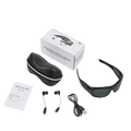 Black Camcorder Glasses Camera with Headphones. HD 1080P Mini Camcorder Glasses