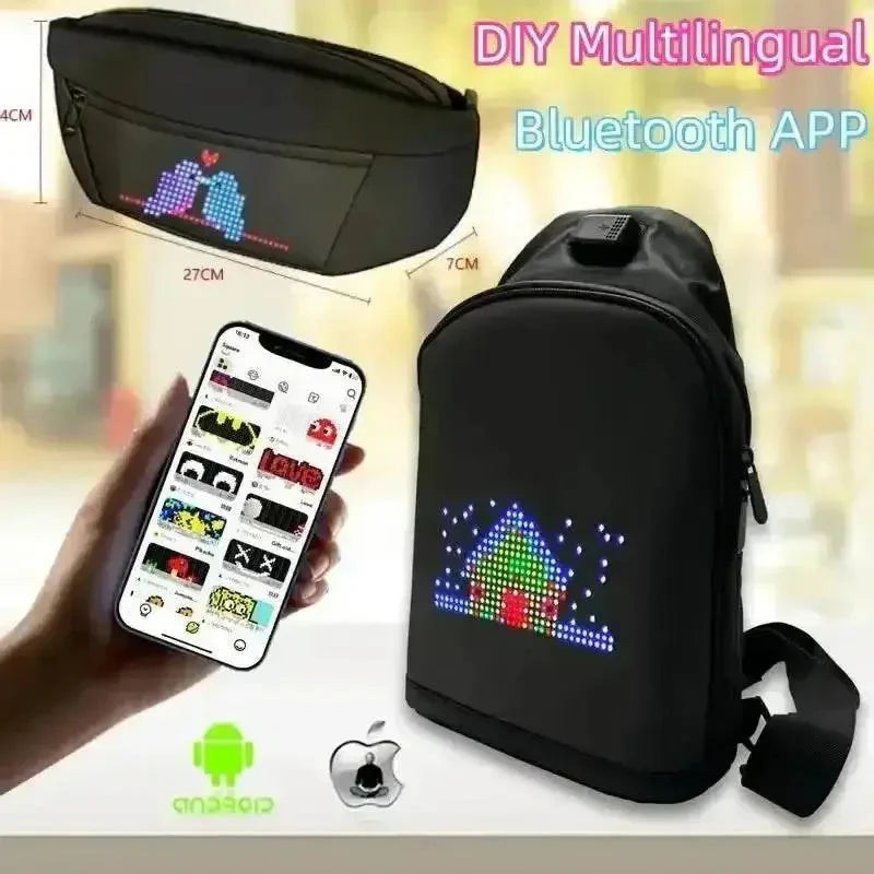 Black LED Pixel Backpacks and Smart Waist Bags