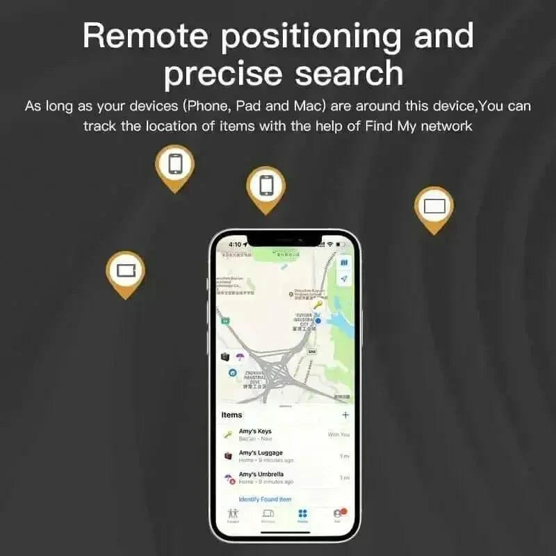 Black Square Bluetooth Long Distance Tracker