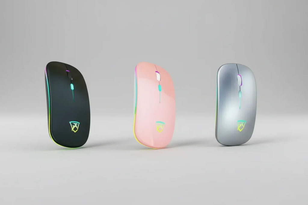 Black RGB Wireless Mouse - USB Rechargeable LED Wireless Gaming Mouse