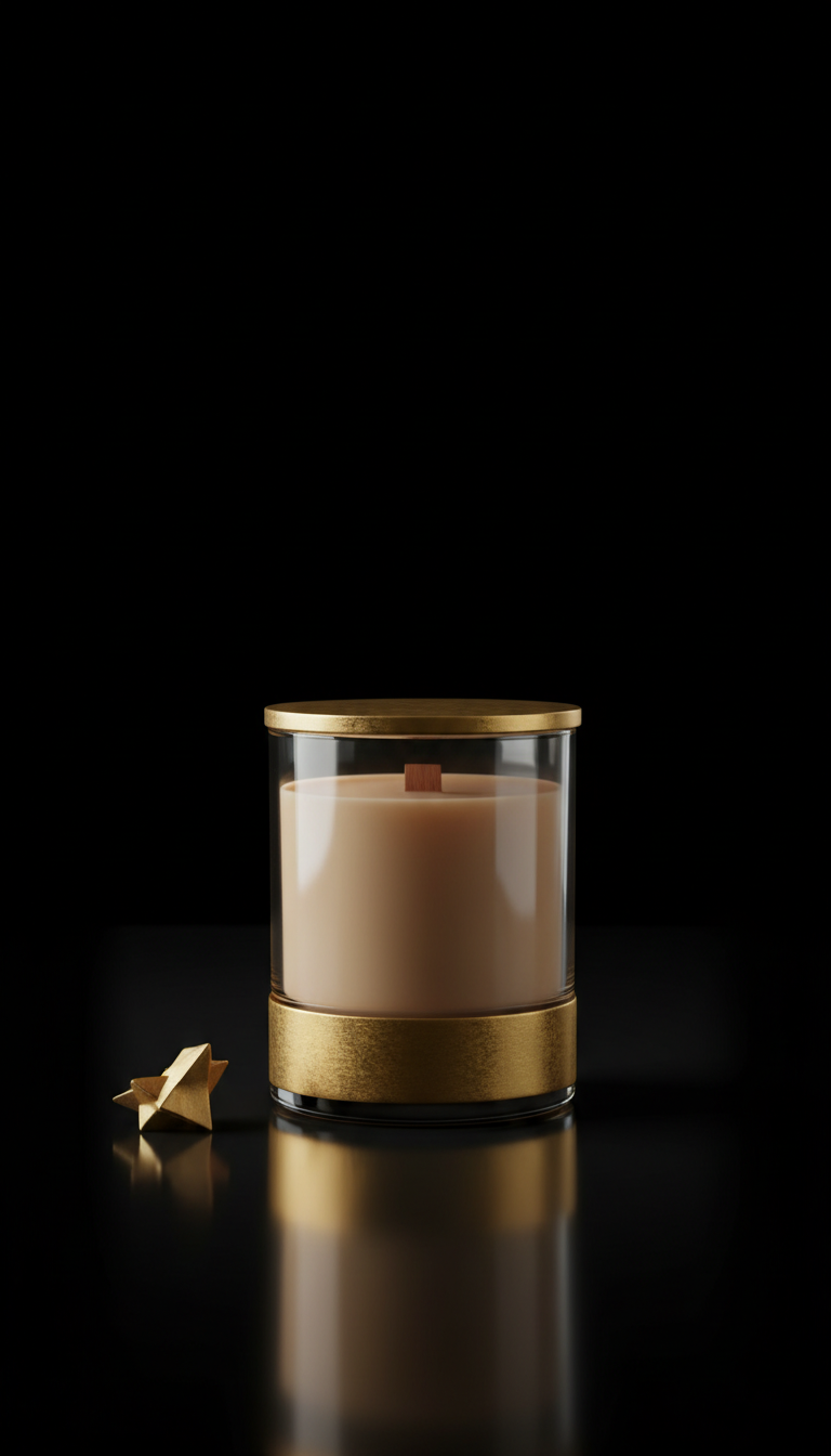 Glass Wellness Candle with Gold Accent