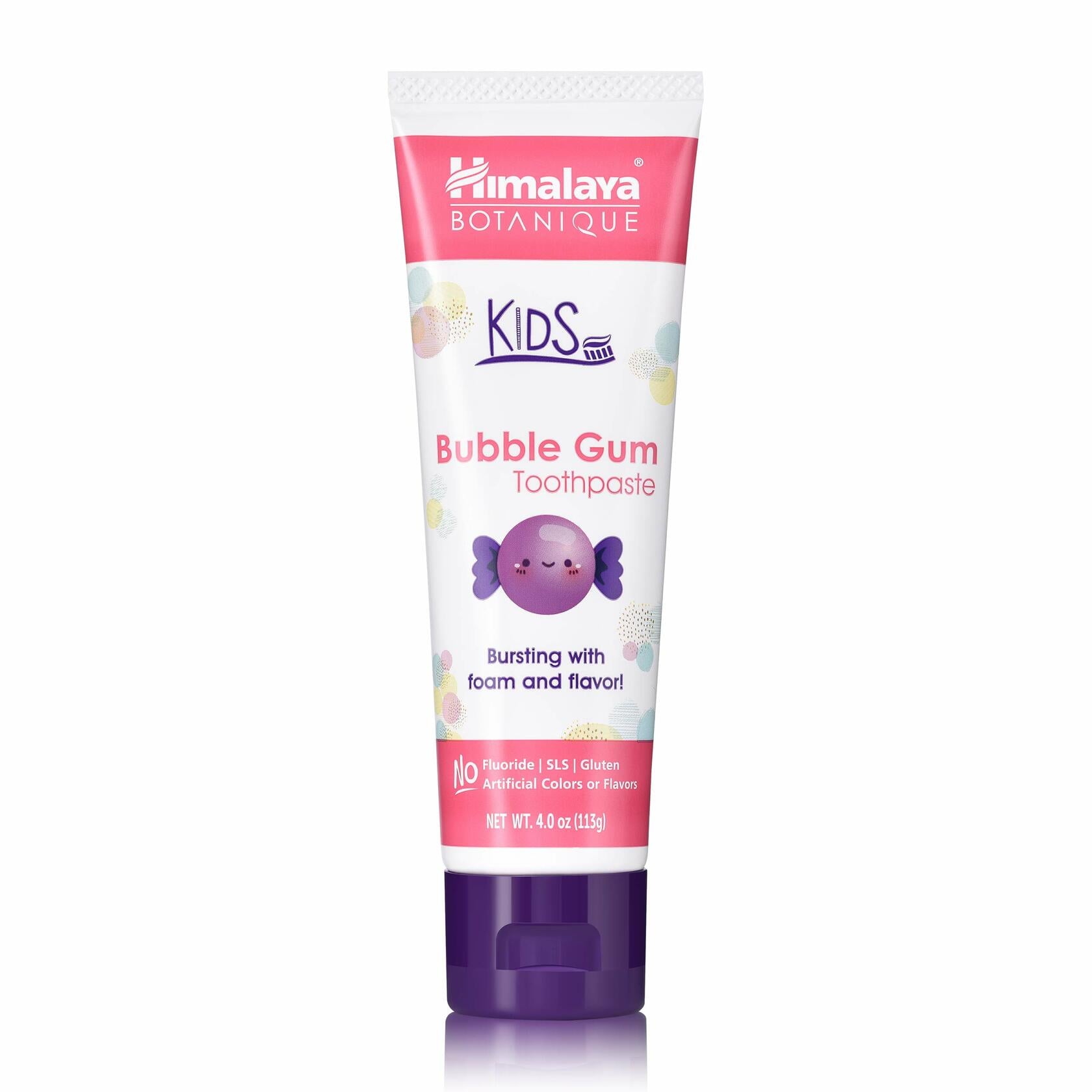 Himalaya Botanique Kids Toothpaste Herbal Bubble Gum Flavor Fluoride-Free 4oz