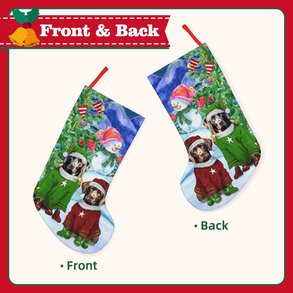MOLAIGIN Christmas Black Labrador Chocolate lab Santa Dog Retriever 18 Inches