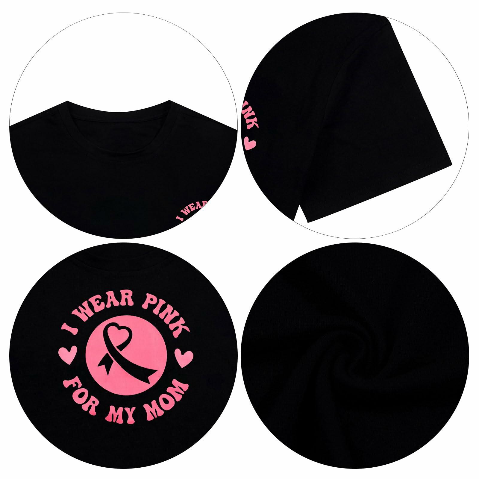 FASHGL I Wear Pink for My Mom Breast Cancer Awareness T-Shirt Pink Size XL