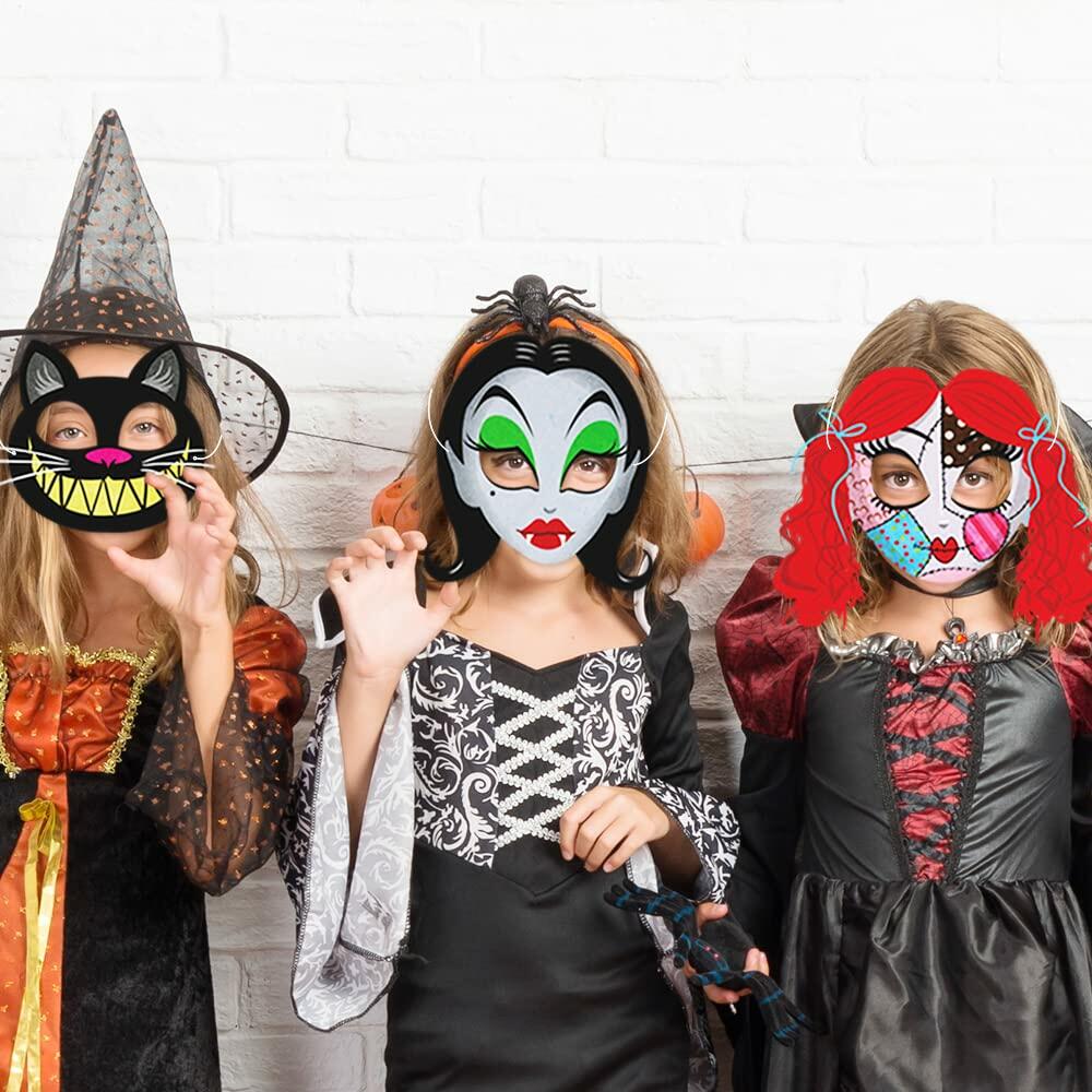 LHOAVWE Halloween Full Face Cosplay Masks 8 Pcs Party Costume Decor