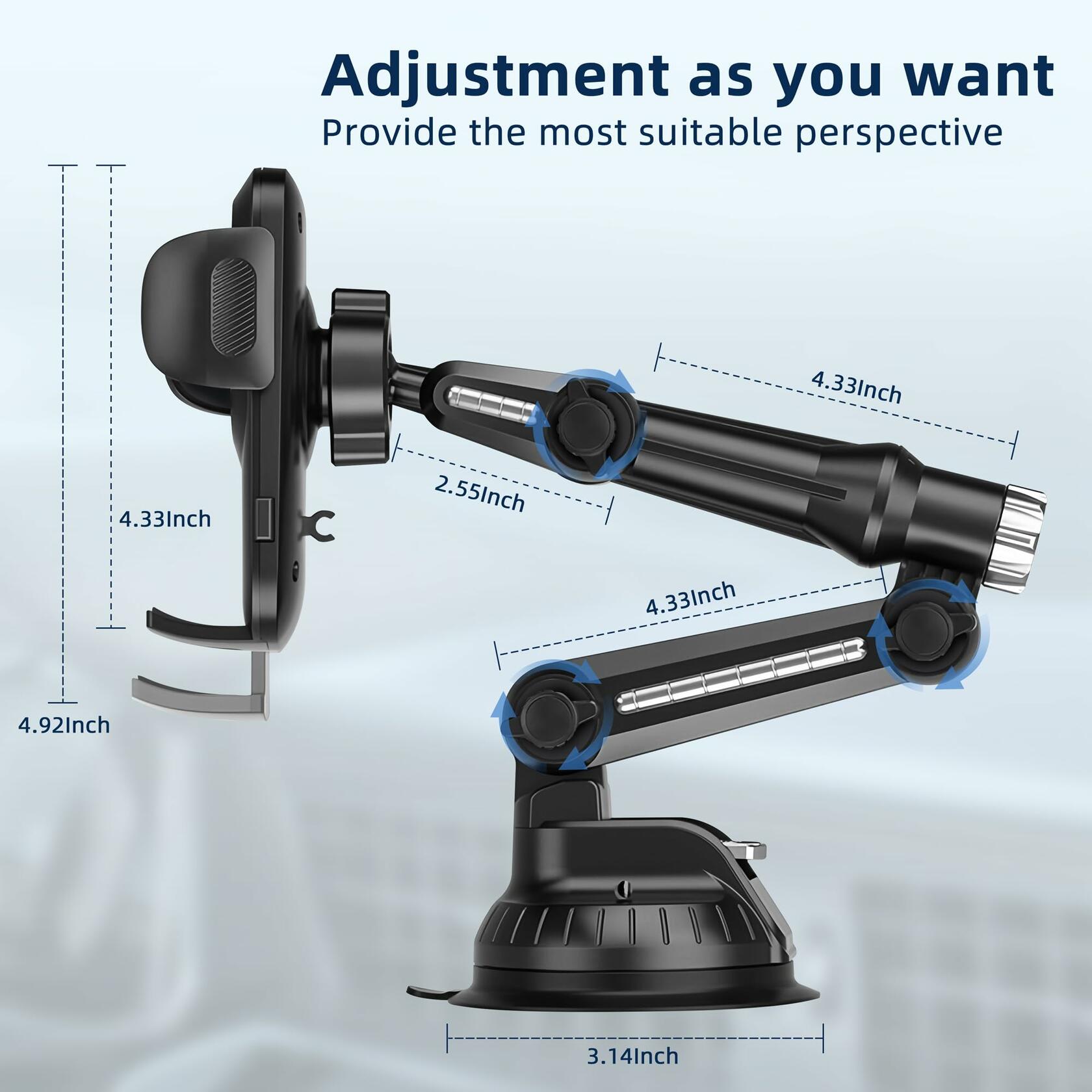 [Like New] IF FEEL Car Phone Holder Large Suction Cup for 4-7.2 inch Smartphones