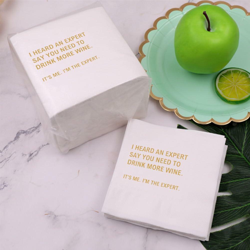 VOWFOO Came For The Wine Stayed For Gossip Funny Cocktail Napkins 100pcs 4.5x4.5