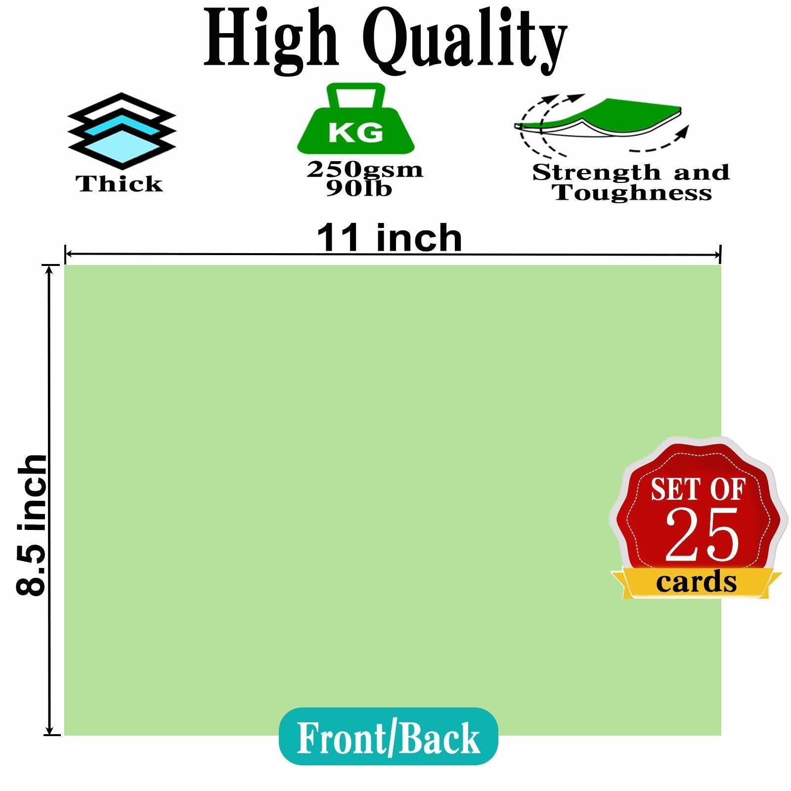 MEIOPUOYEAM Lake Blue Cardstock 8.5x11 Inch 25 Sheets Paper