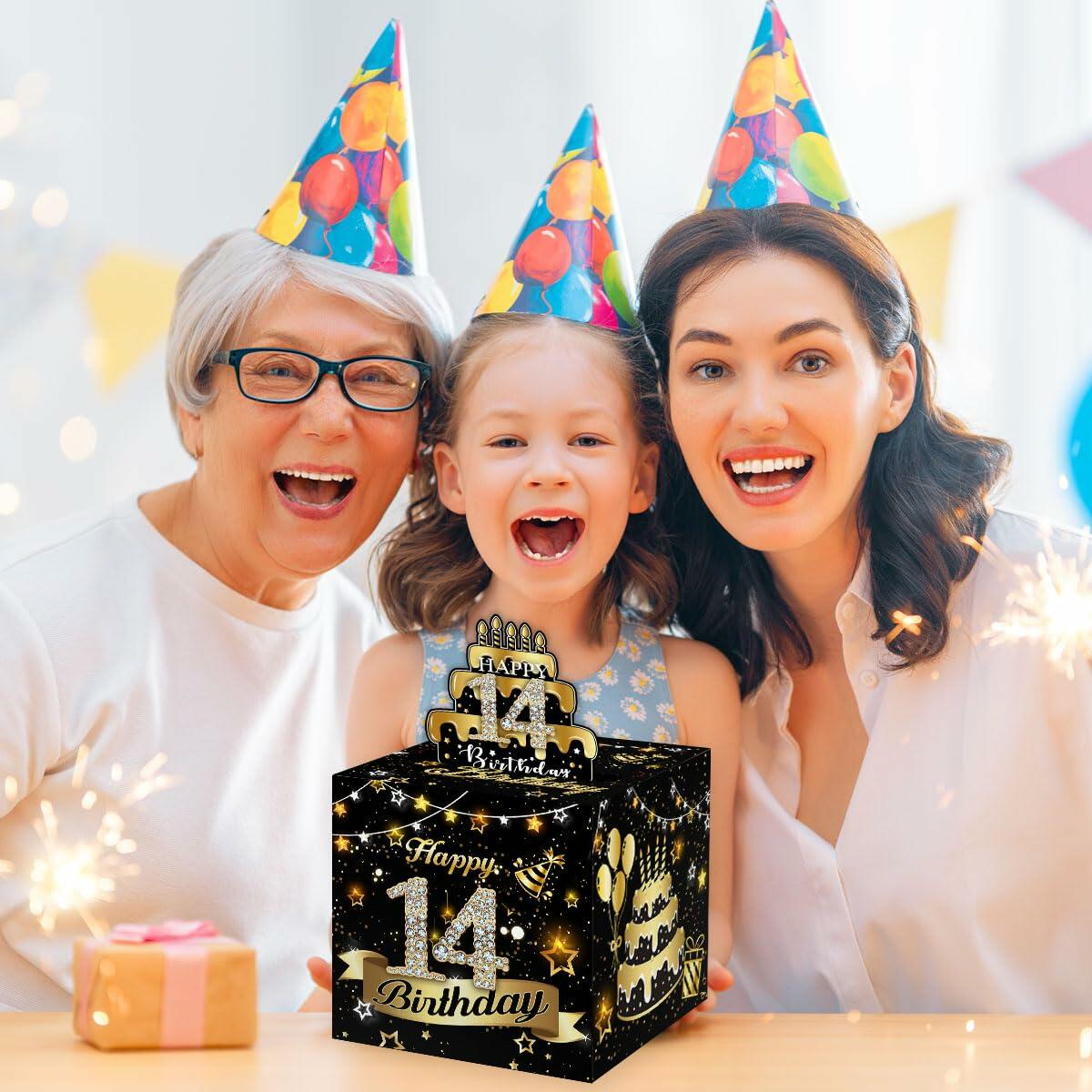 Toerifer Money Box Birthday Gift Black Gold 14 Years Old 35 Bags Size One Size
