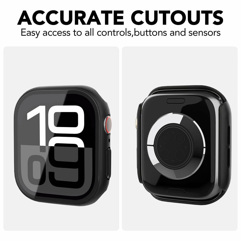 SPGUARD Apple Watch Series 11/10 42mm Hard Case Tempered Glass 2 Pack Pink