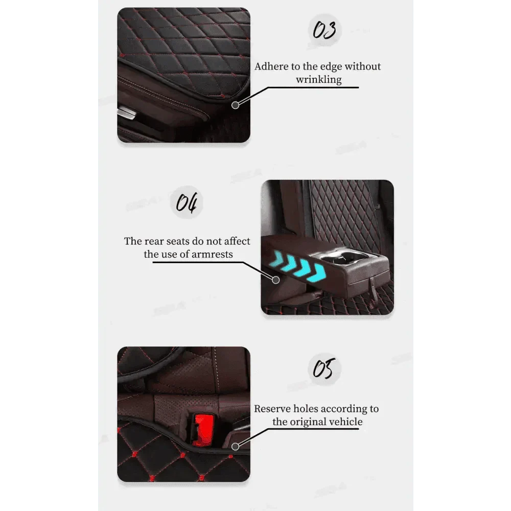 Black Quilted Leather Car Seat Covers