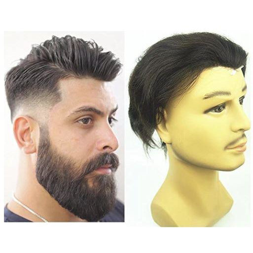 VIP Extensions Men's PU Skin Toupee, 100% Human Hair