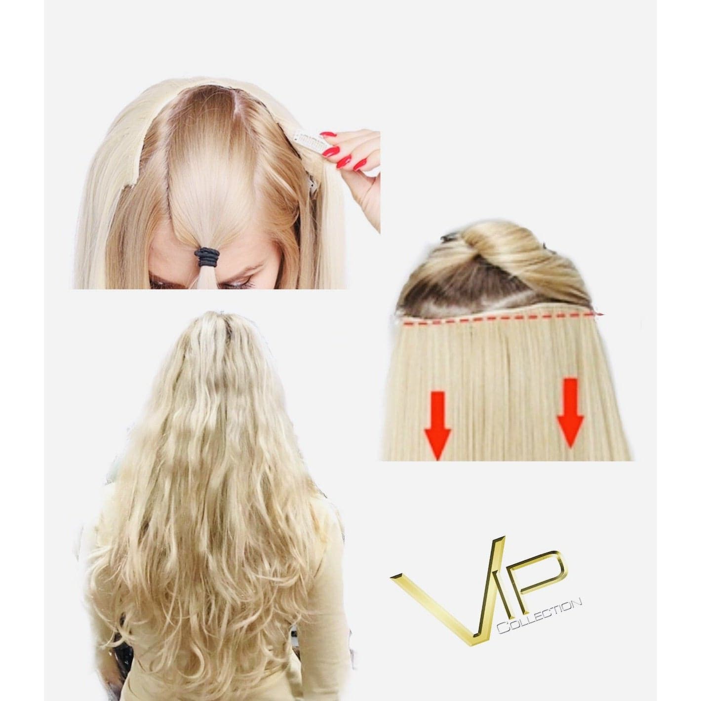 VIP Collection Synthetic Clip-In Extensions / Amber 17"